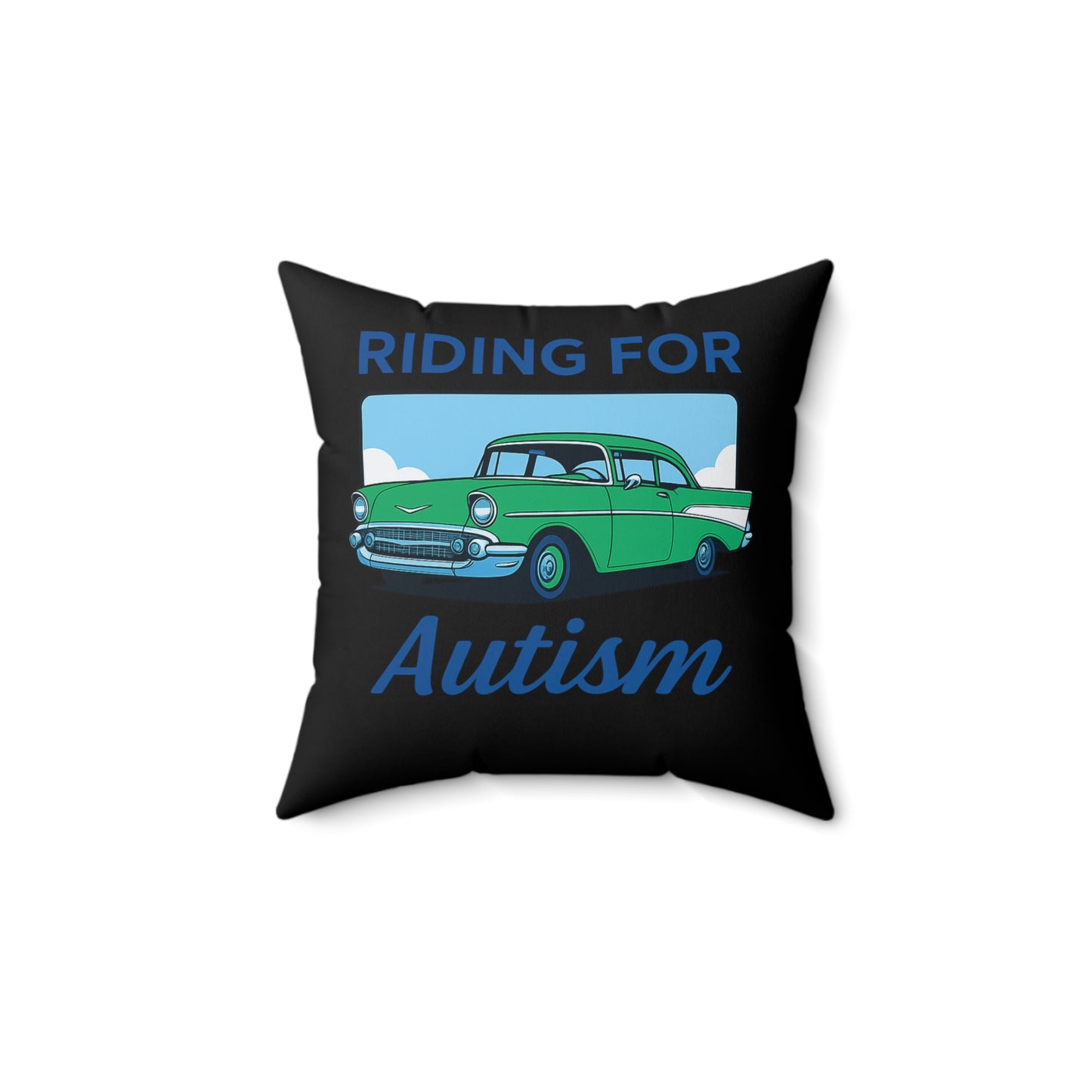Riding For Autism Polyester Square Pillow