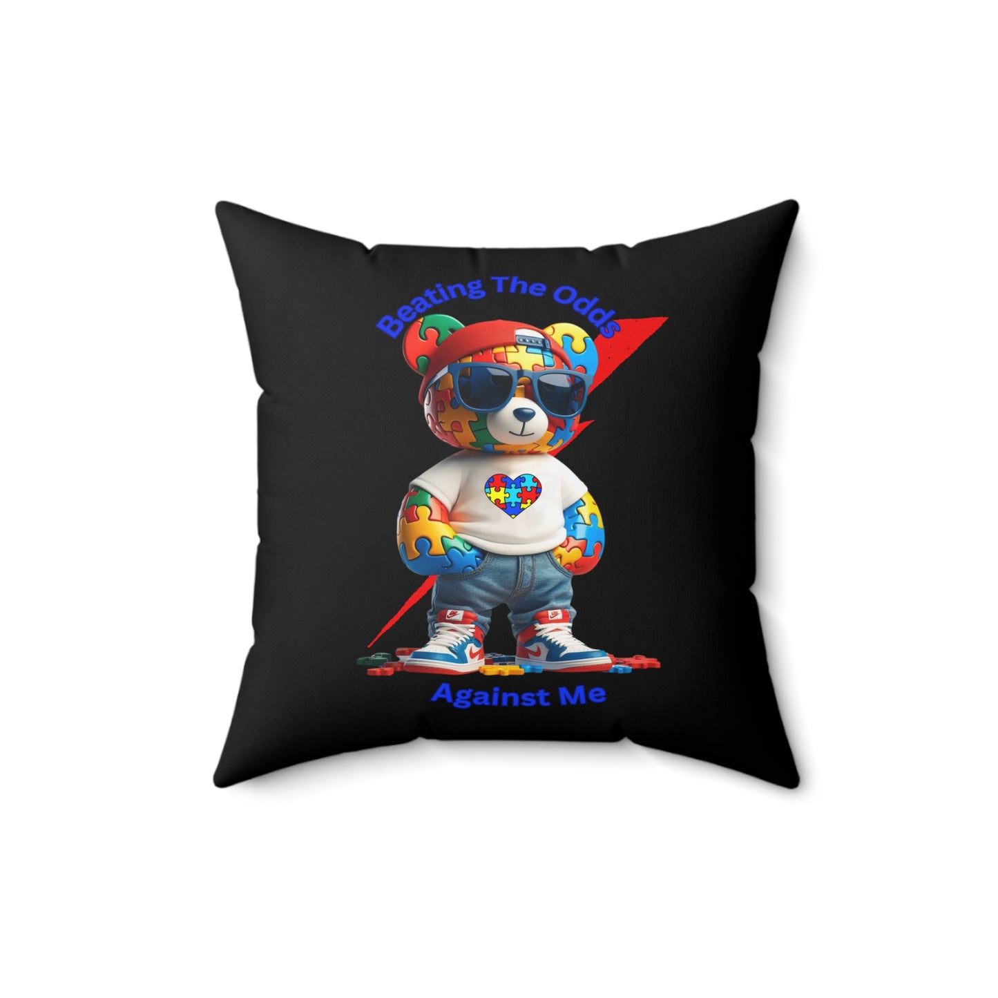 Beating The Odds Against Me Polyester Square Pillow