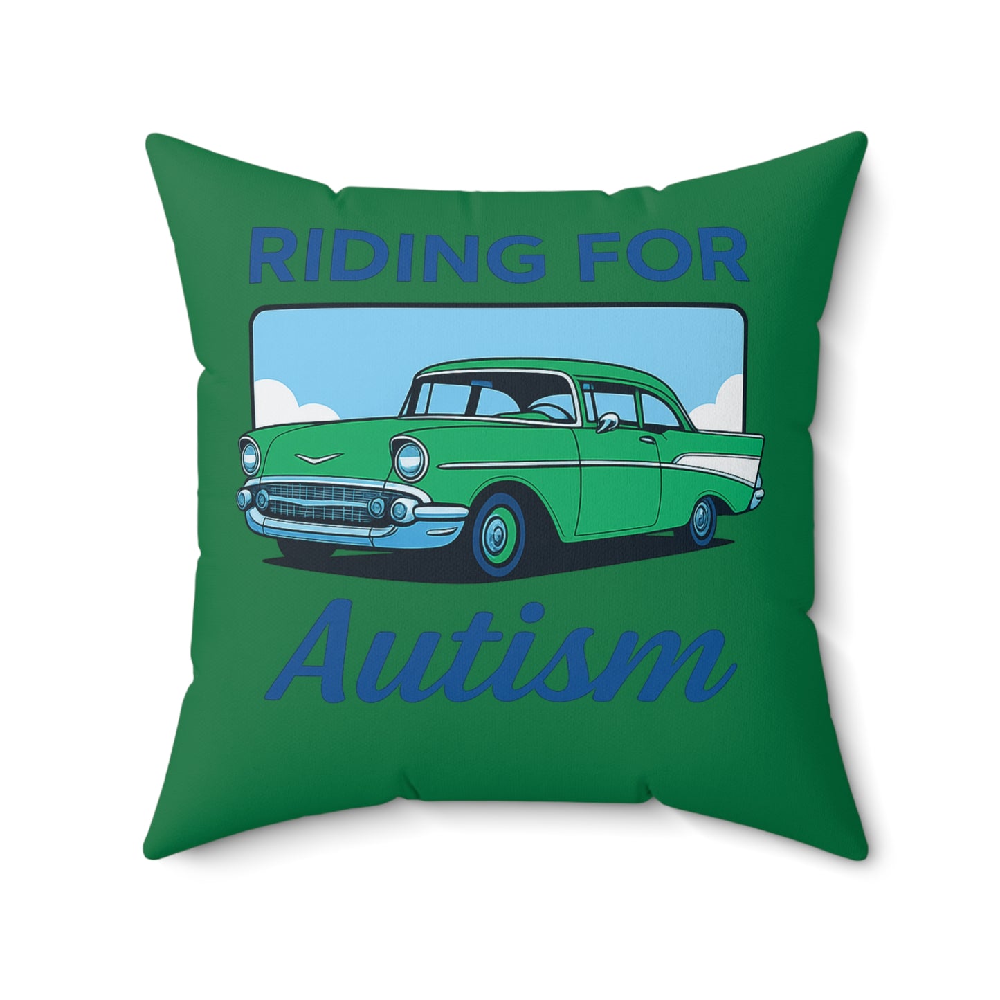 Riding For Autism Polyester Square Pillow