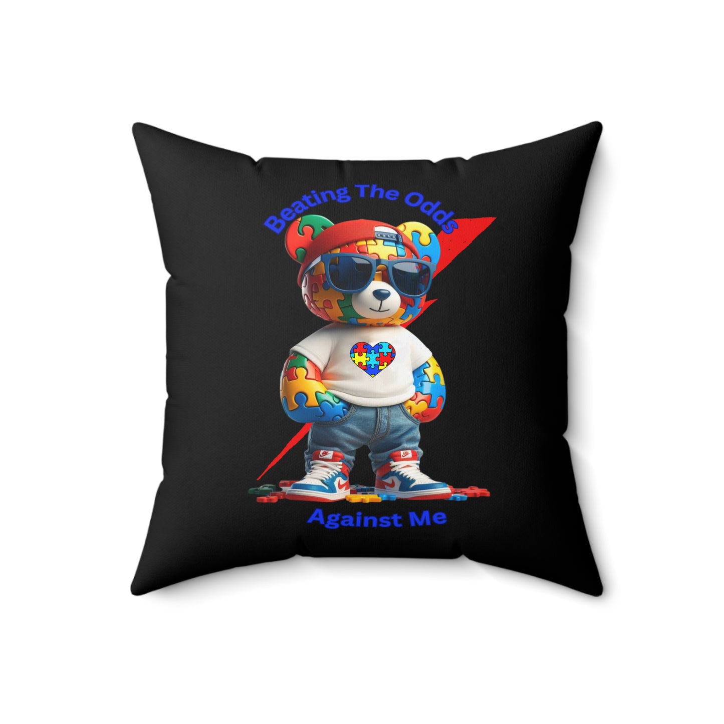 Beating The Odds Against Me Polyester Square Pillow