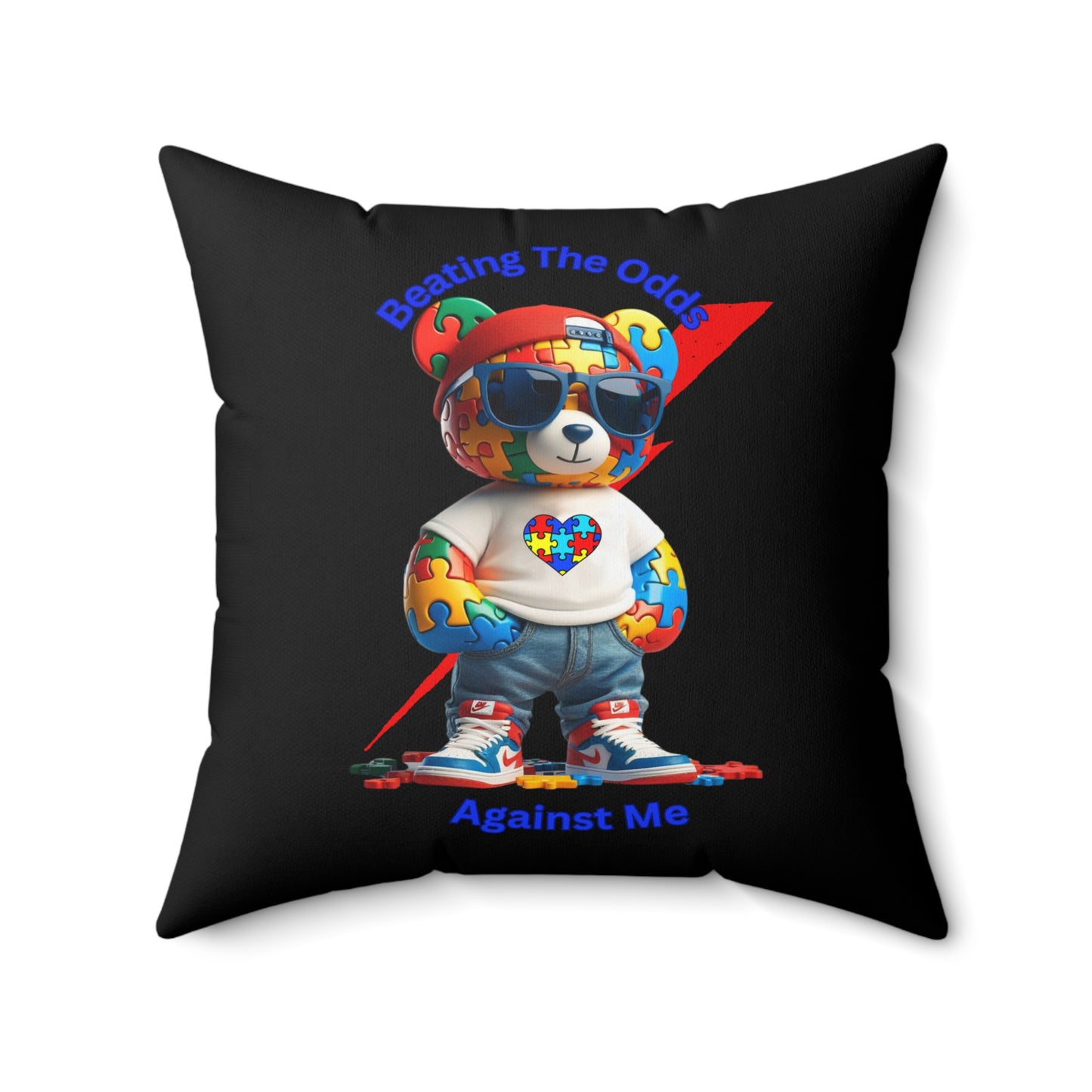 Beating The Odds Against Me Polyester Square Pillow