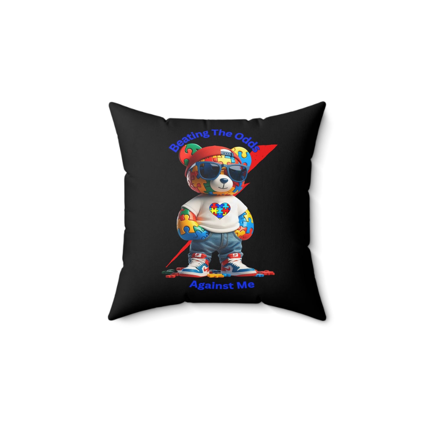 Beating The Odds Against Me Polyester Square Pillow