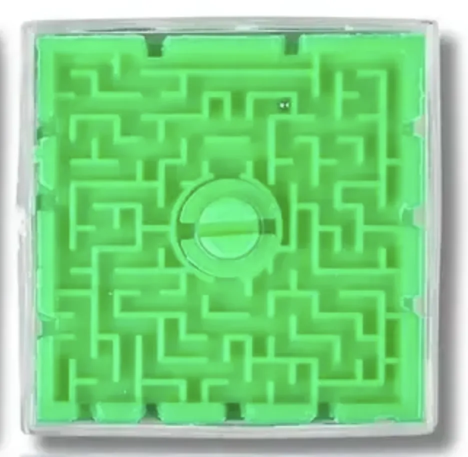 Green pinball fidget maze sensory tool.