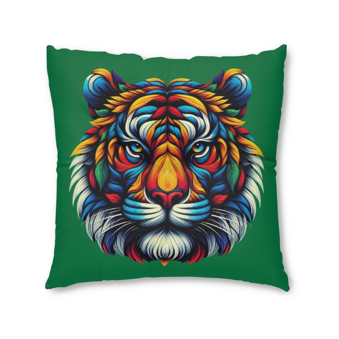 Almohada de suelo con mechones de tigre de Ahrion, cuadrada