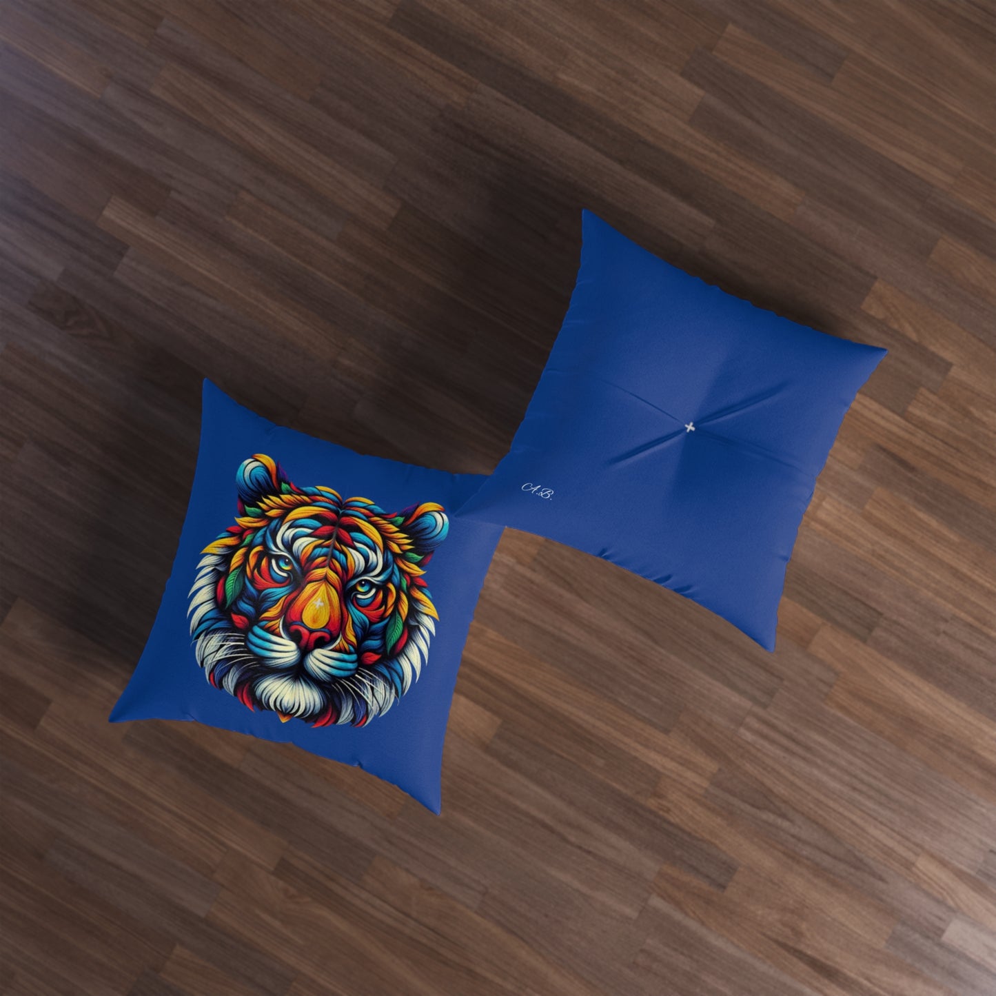 Ahrion's Tiger Tufted Floor Pillow, Square