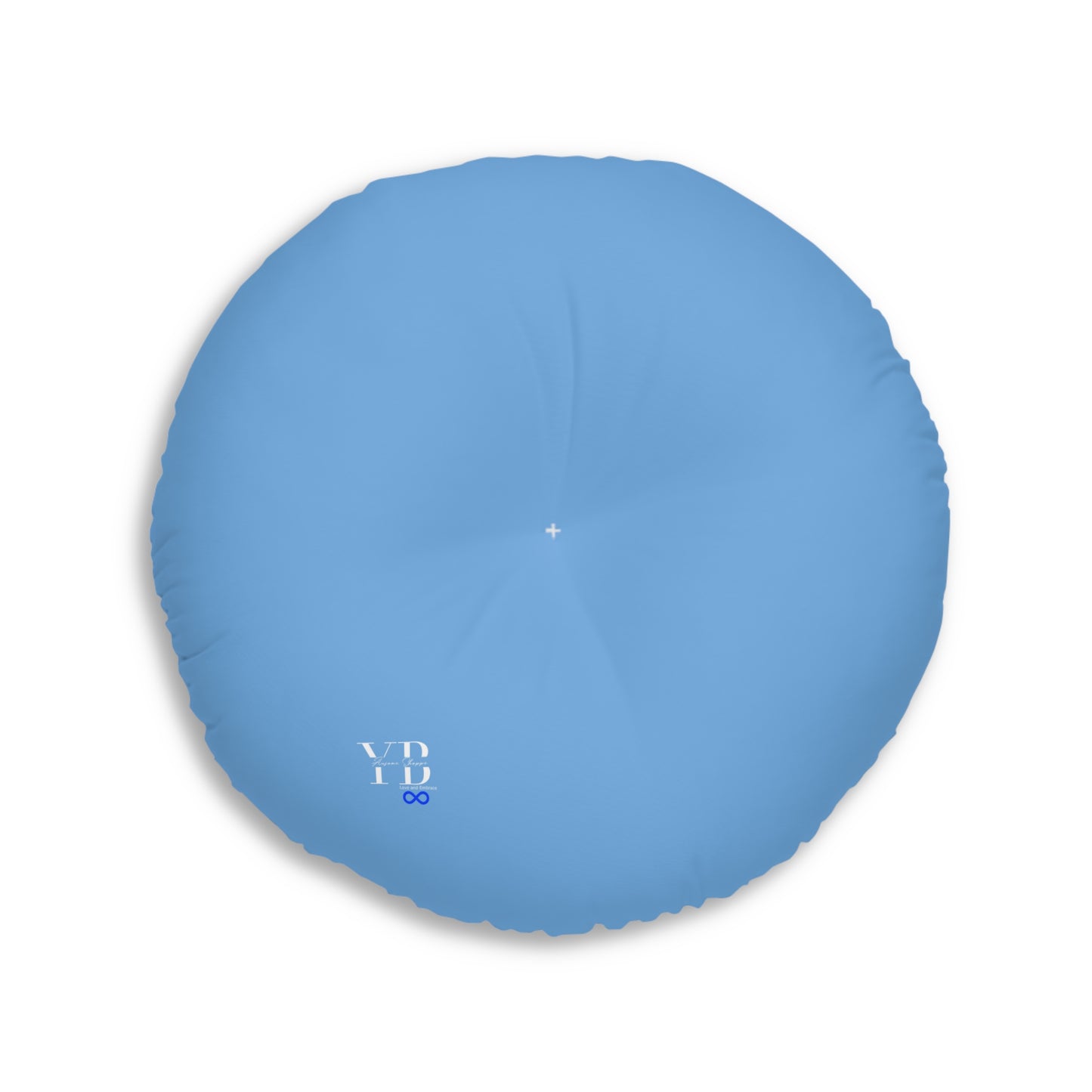 Beautifully Made Ausome Light Blue Tufted Floor Pillow, Round