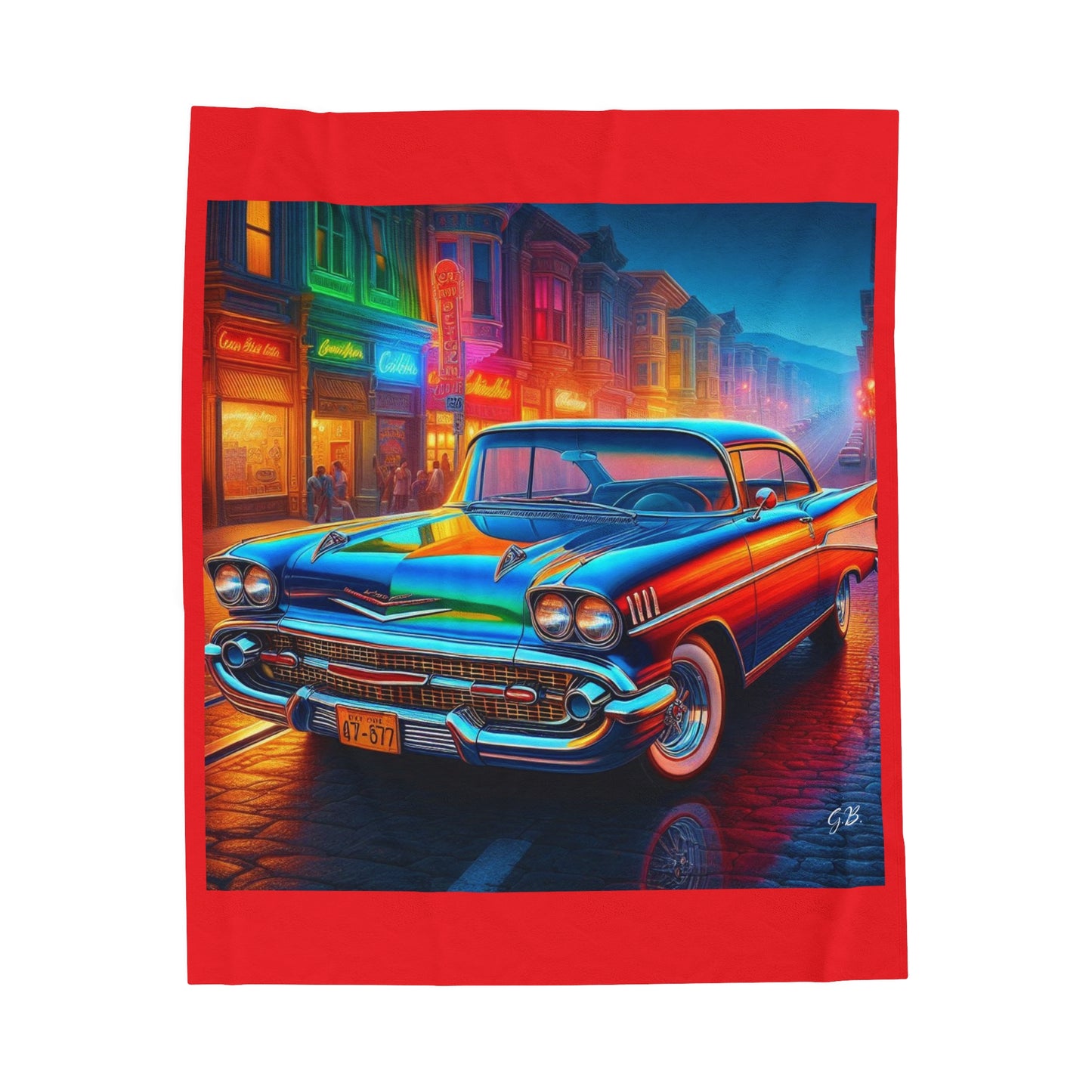 GB Classic Car Velveteen Plush Blanket