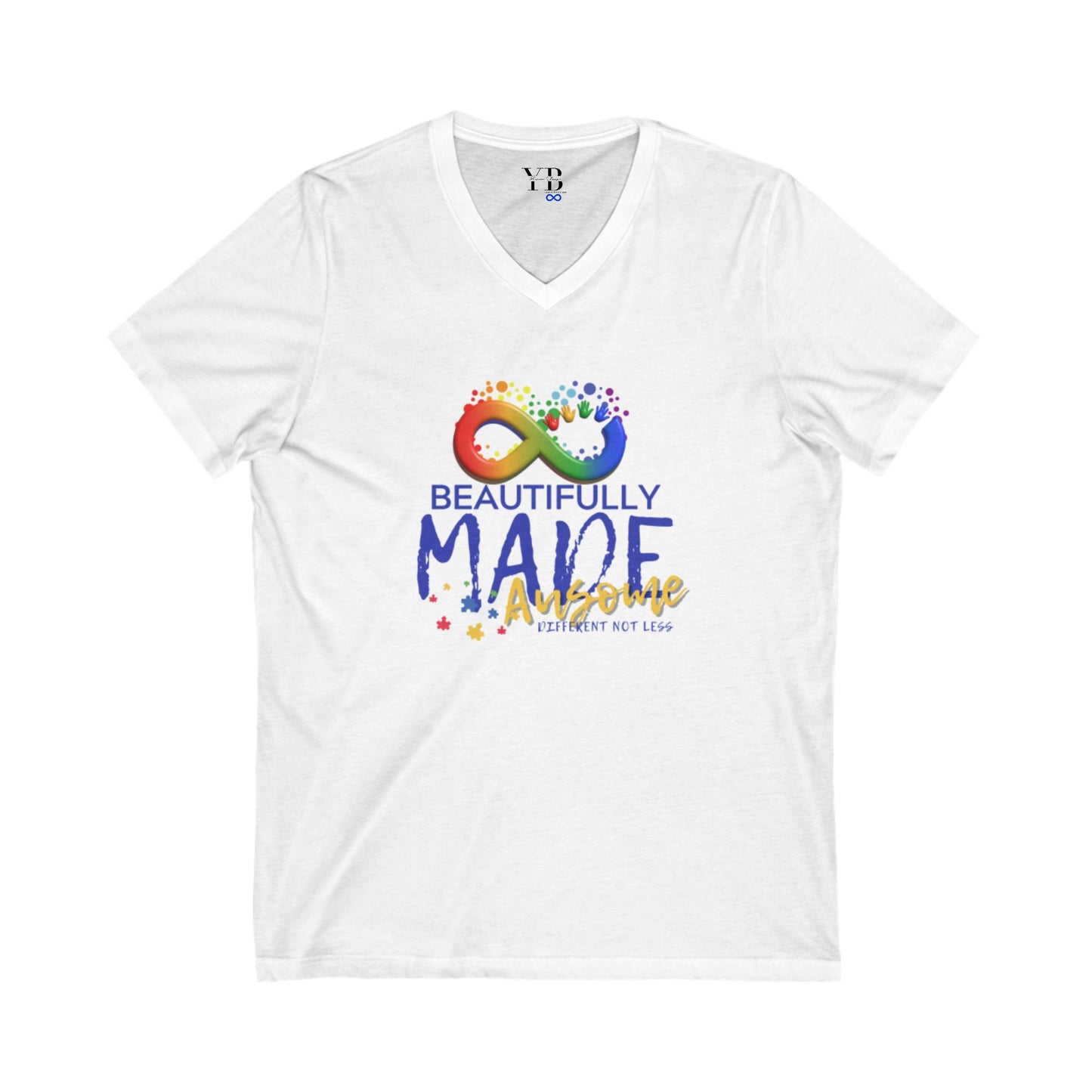 Beautifully Made Ausome Unisex Jersey Short Sleeve V-Neck Tee