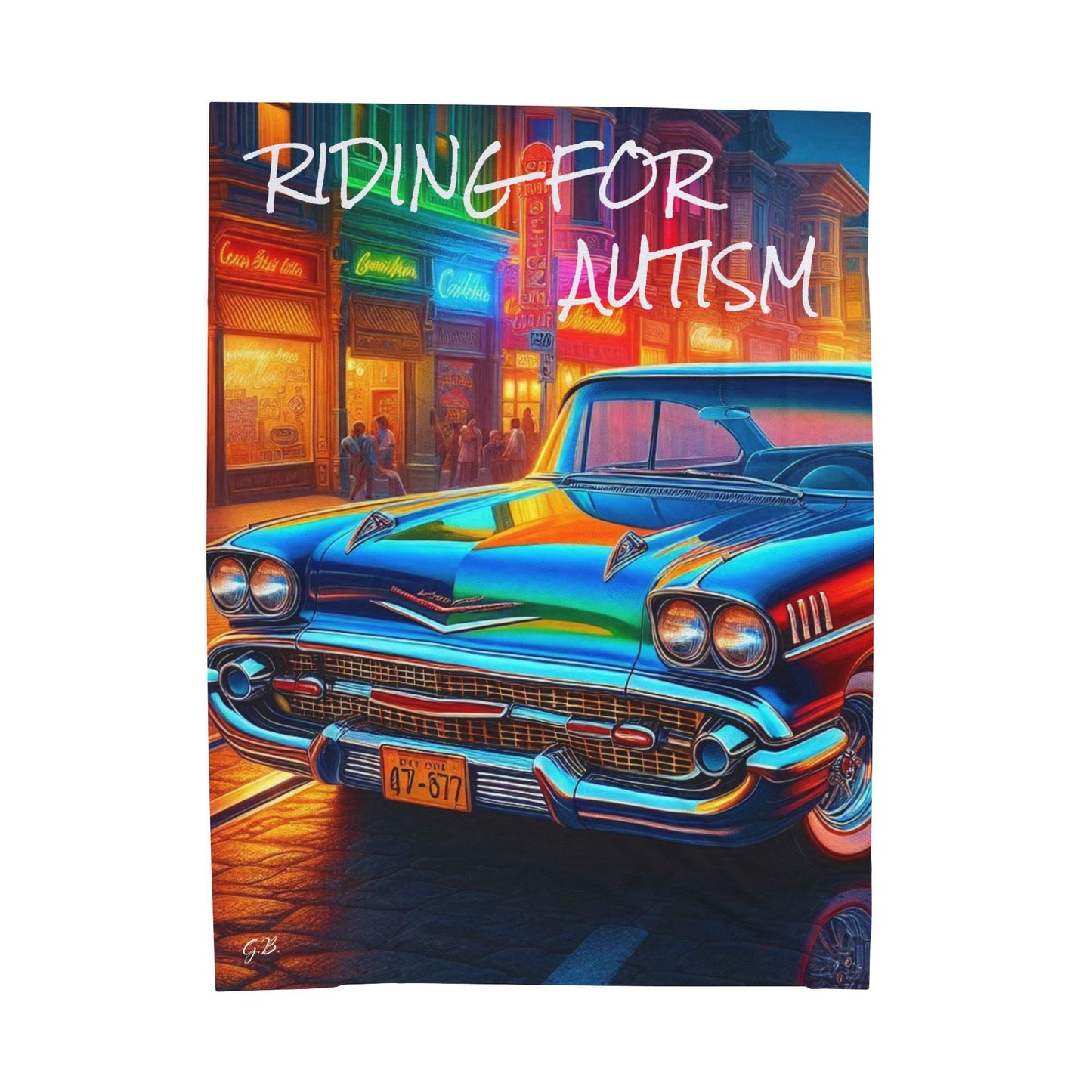 GB Classic Car Velveteen Plush Blanket
