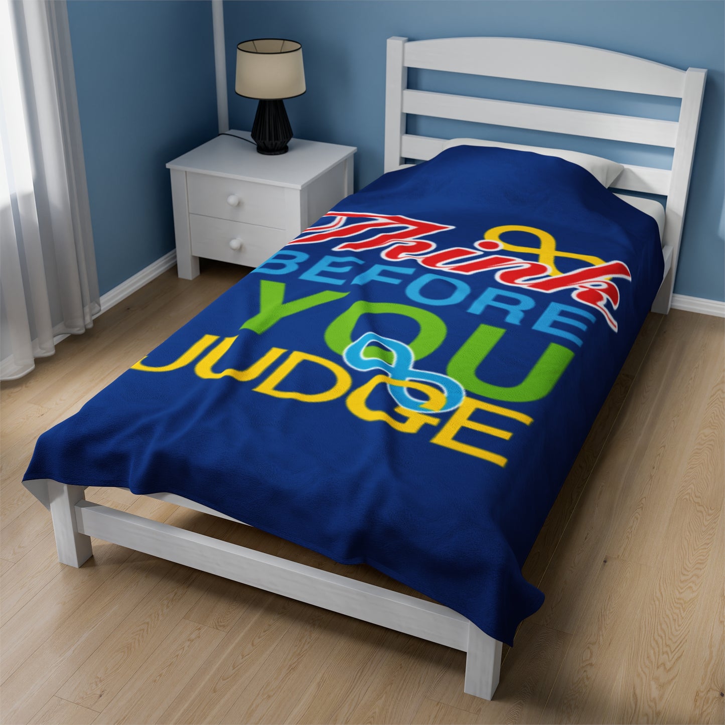 Copy of Think Before You Judge  Velveteen Plush Blanket