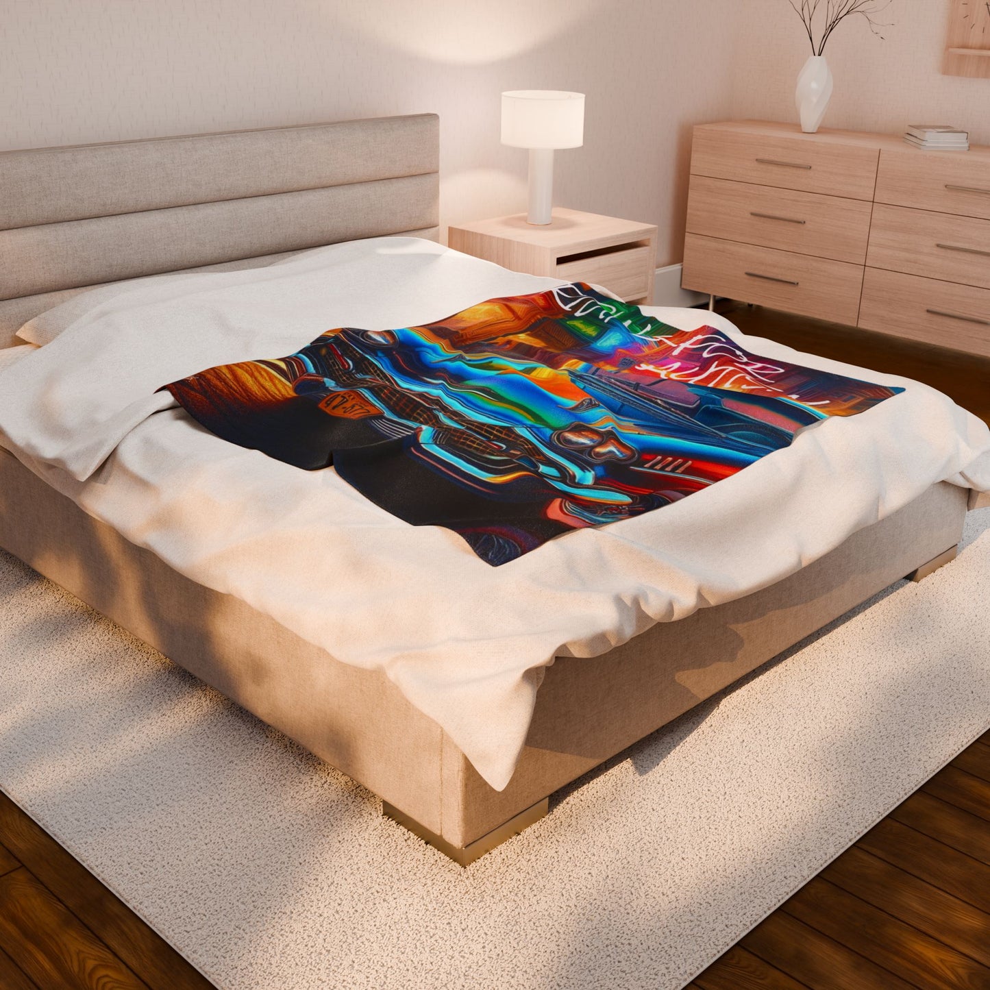 GB Classic Car Velveteen Plush Blanket