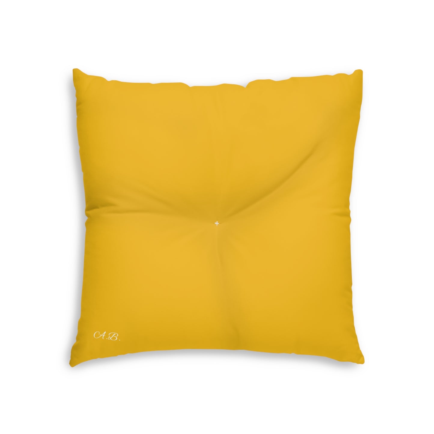 GB's Classic Car Yellow Tufted Floor Pillow, Square