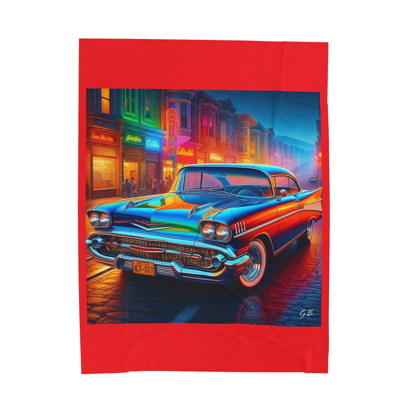 GB Classic Car Velveteen Plush Blanket