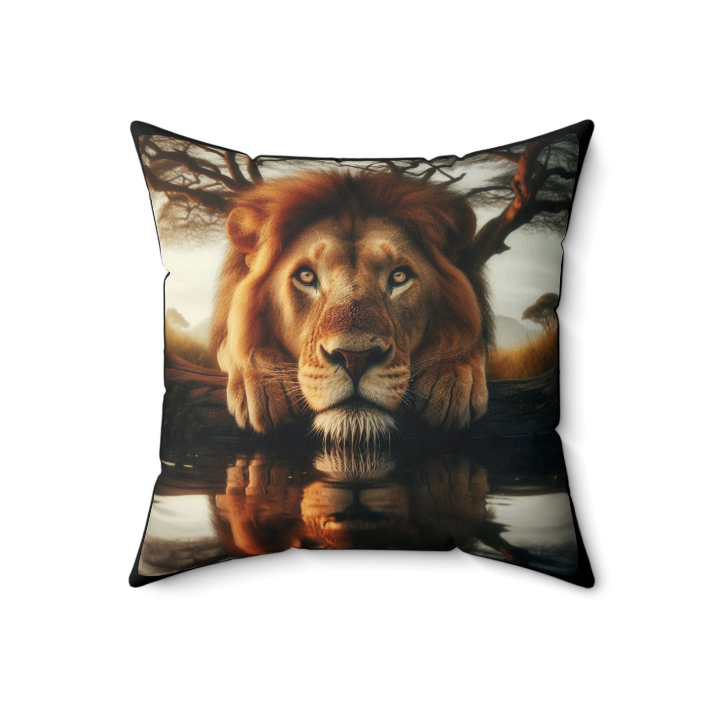 Lion Polyester Square Pillow