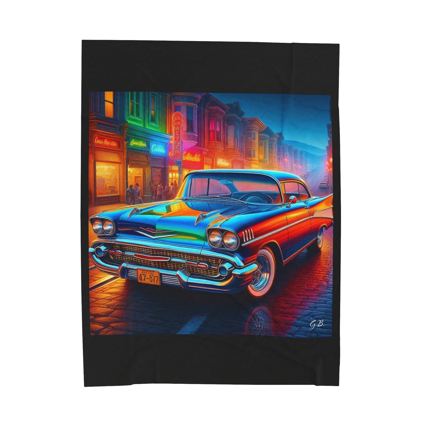 GB Classic Car Velveteen Plush Blanket