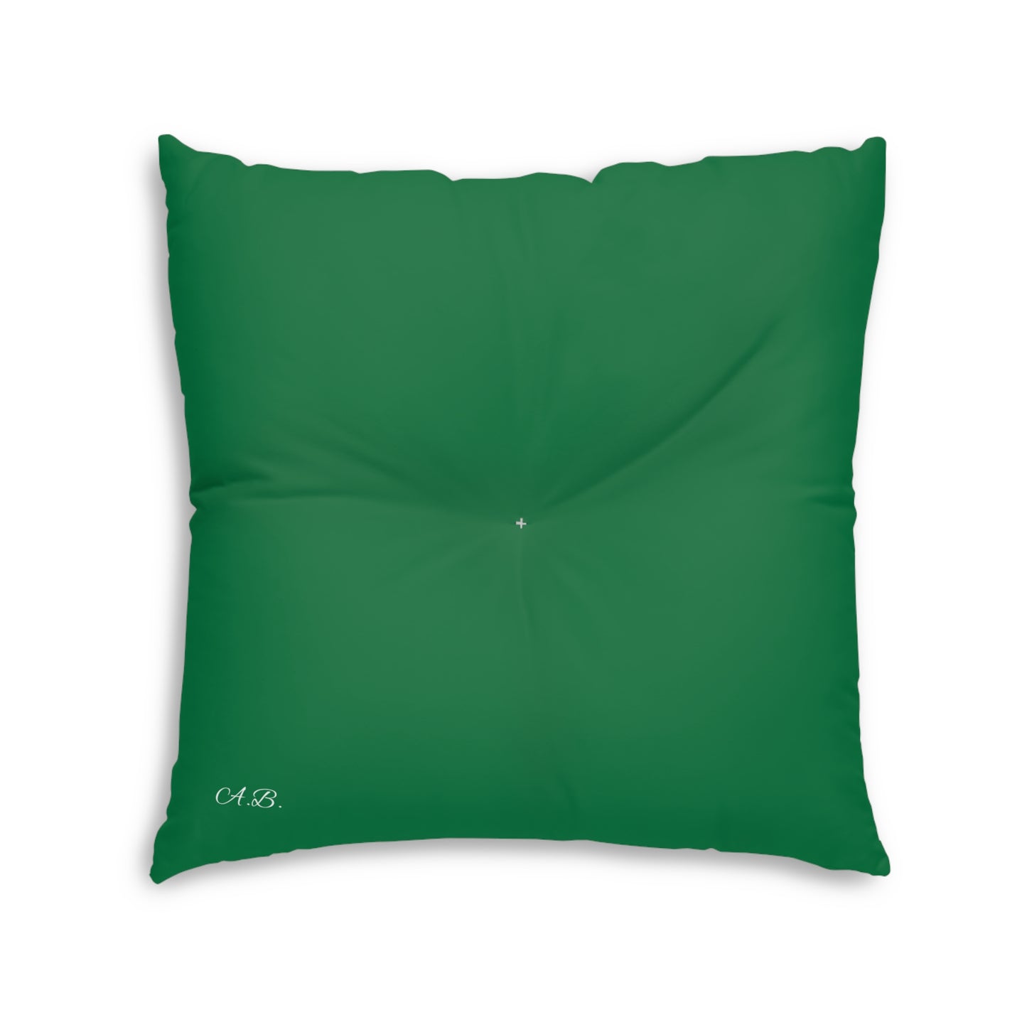 Beautifully Made Ausome Green Tufted Floor Pillow, Square