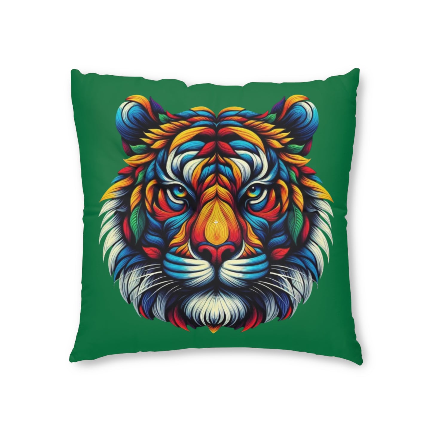 Almohada de suelo con mechones de tigre de Ahrion, cuadrada