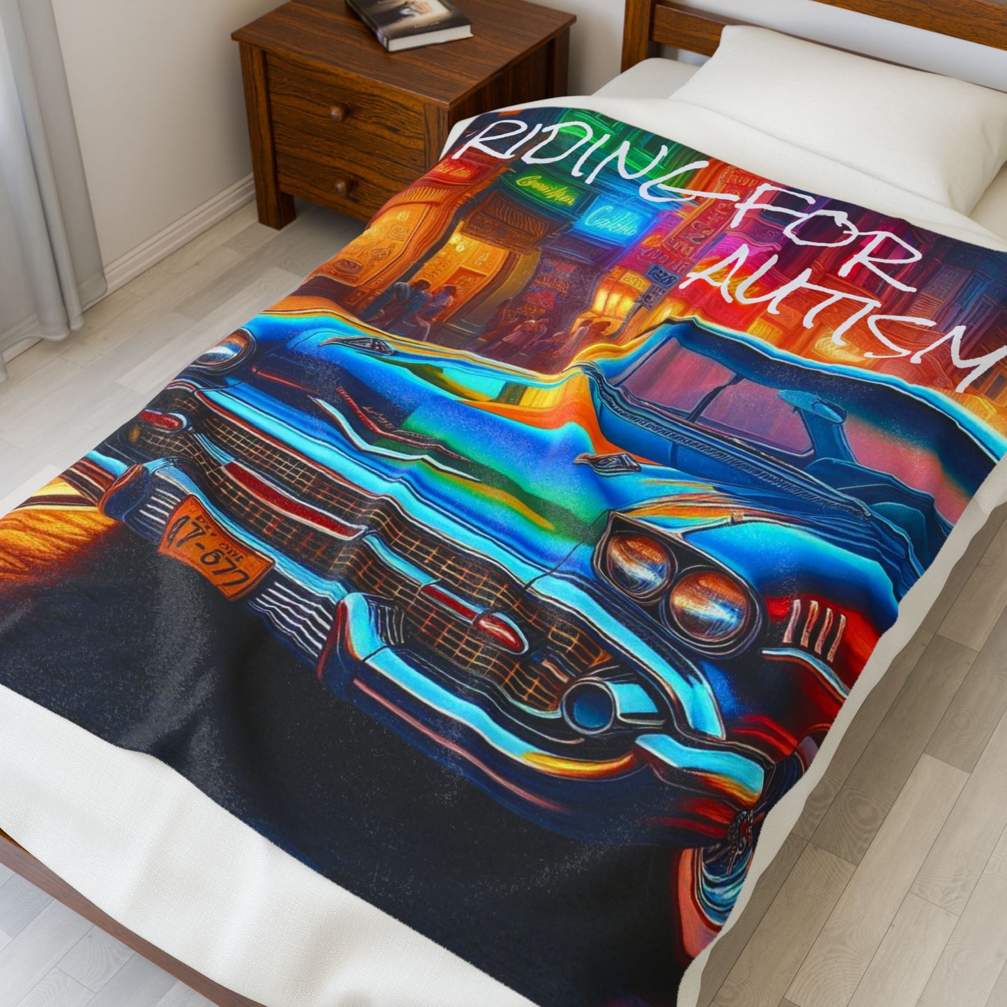 GB Classic Car Velveteen Plush Blanket
