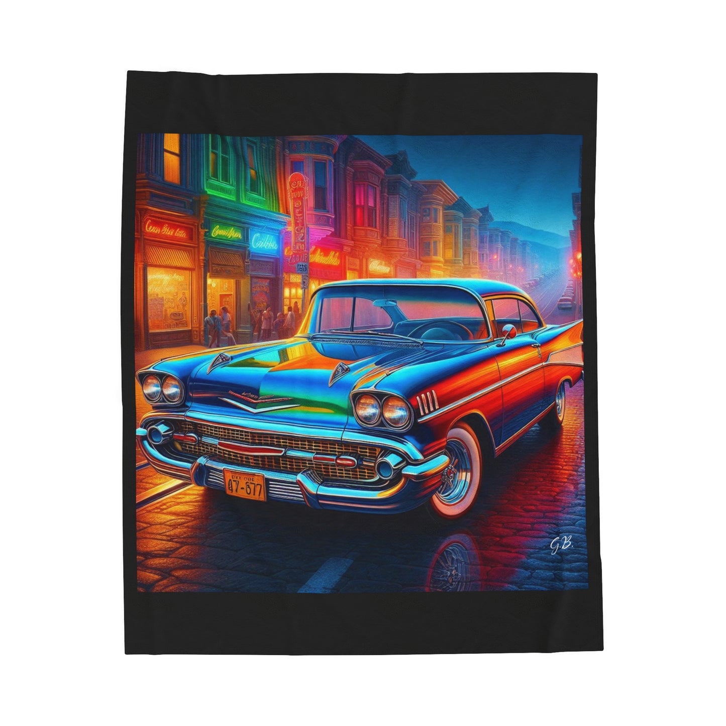 GB Classic Car Velveteen Plush Blanket