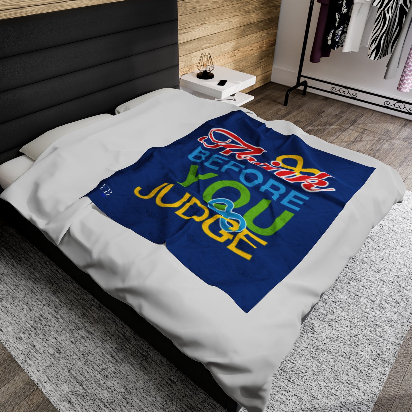 Copy of Think Before You Judge  Velveteen Plush Blanket