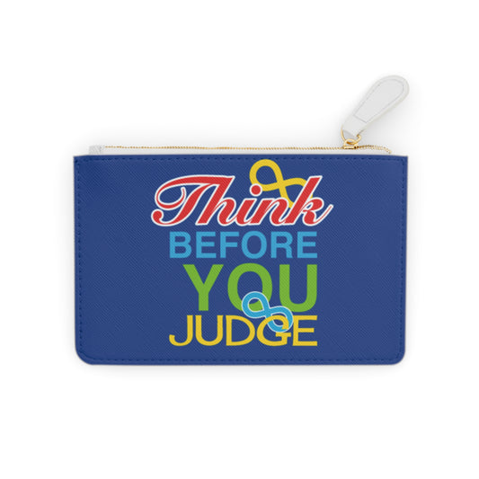 Think Before You Judge Blue Mini Clutch Bag