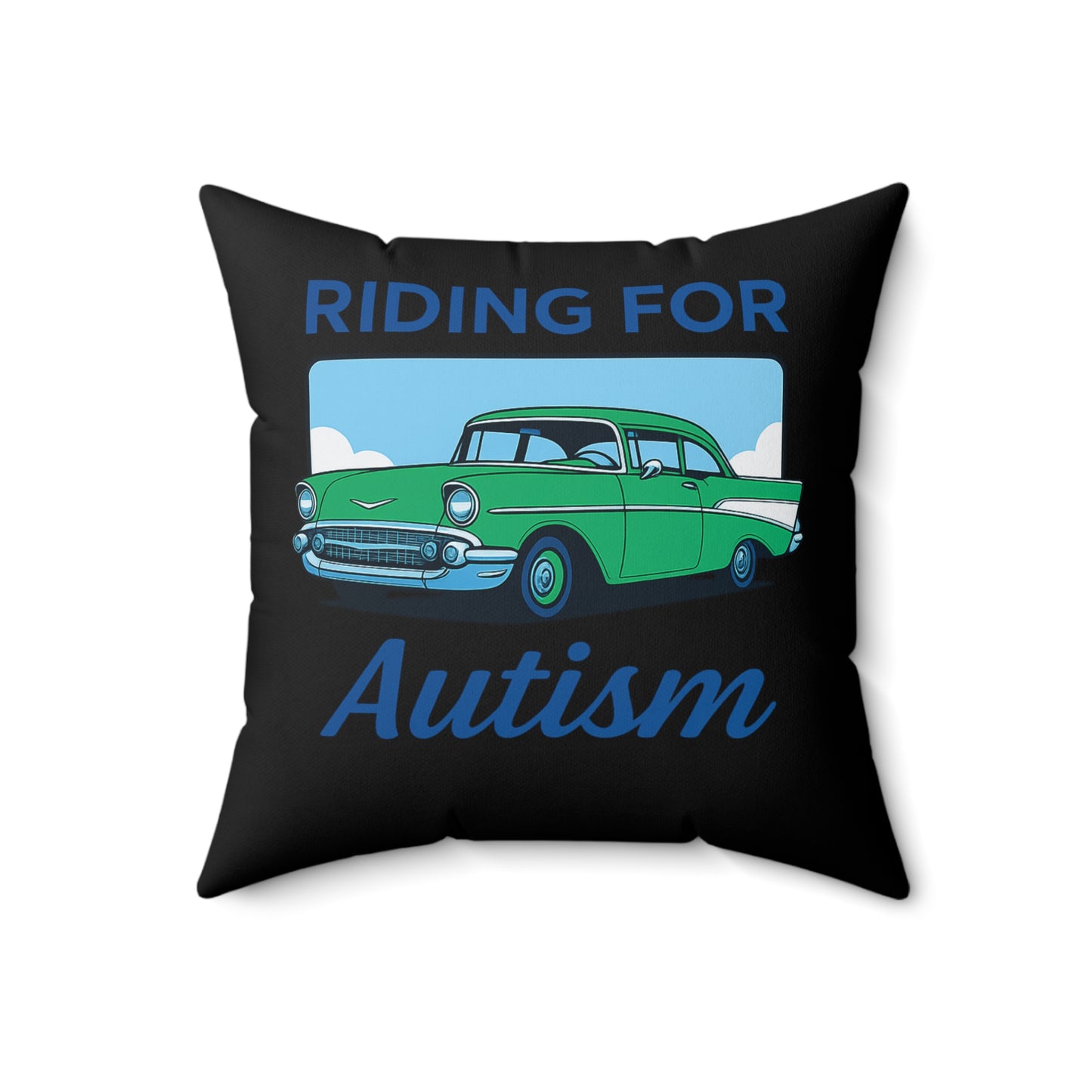 Riding For Autism Polyester Square Pillow