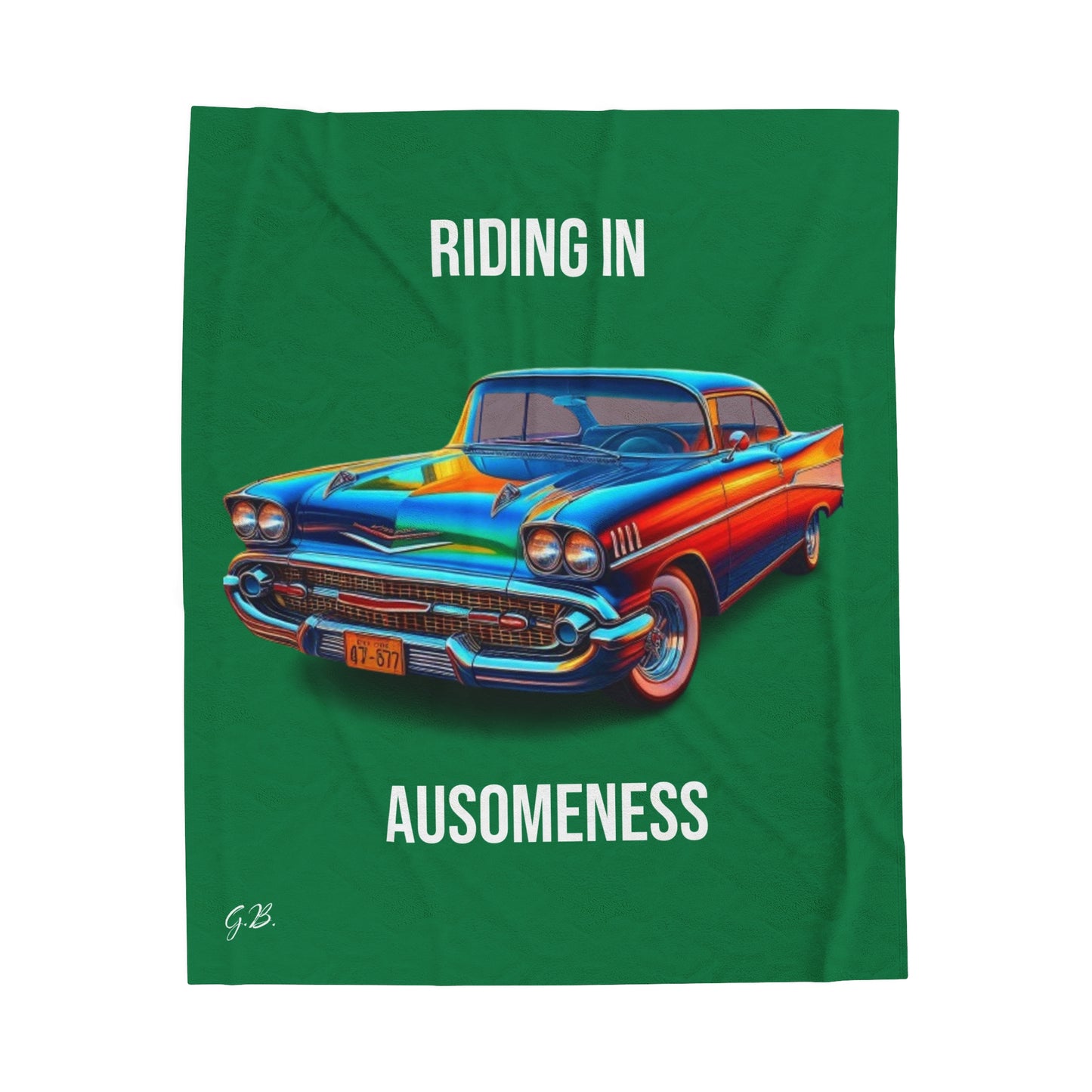 GB's Classic Car Velveteen Plush Blanket