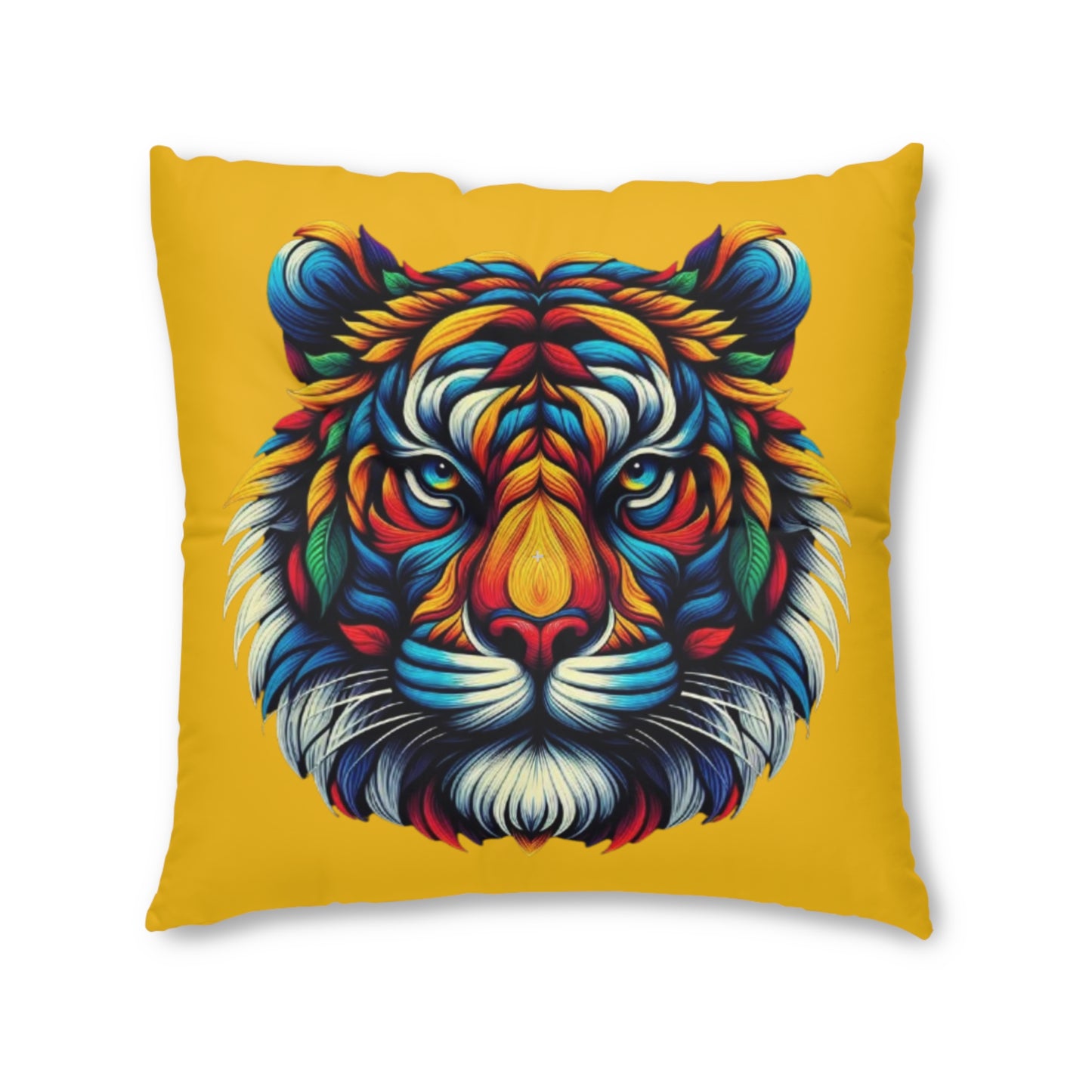 Coussin de sol touffeté en forme de tigre d'Ahrion, carré