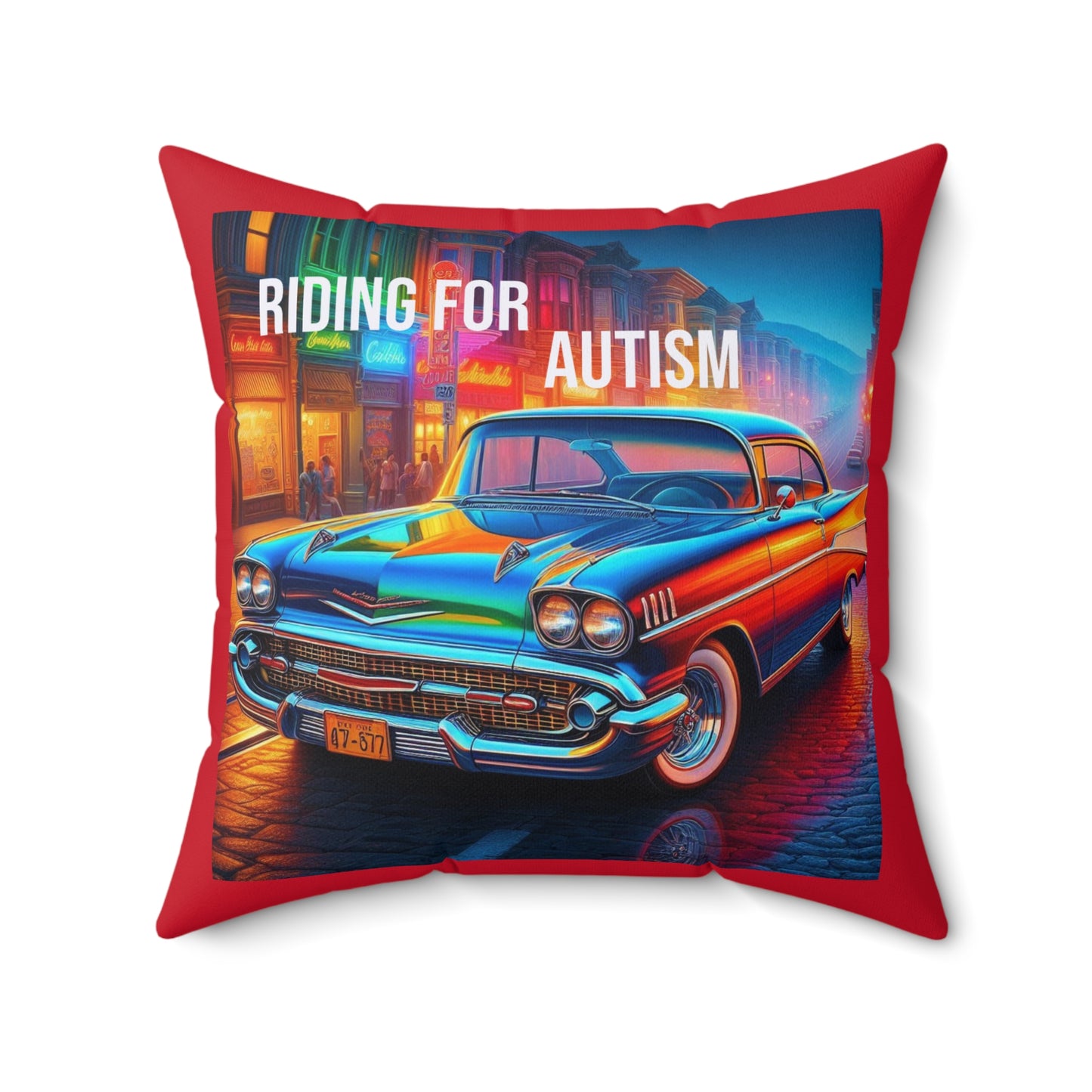 GB's Classic Car Polyester Square Pillow
