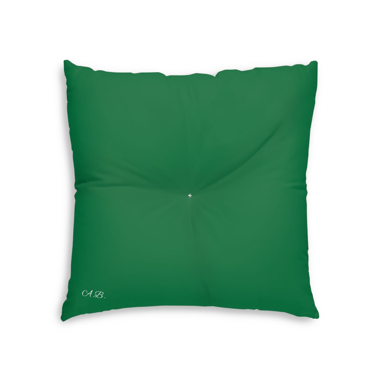 Beautifully Made Ausome Green Tufted Floor Pillow, Square