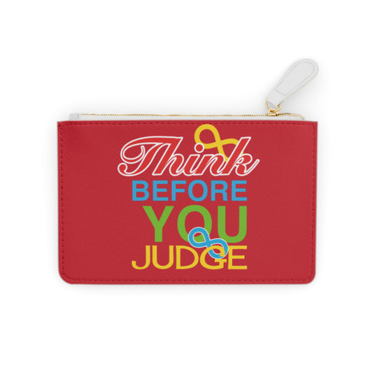 Think Before You Judge Red Mini Clutch Bag