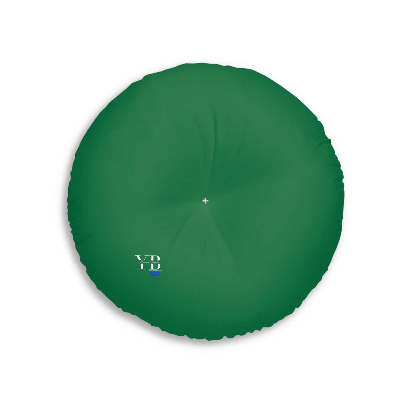 Think Before You Judge Green Tufted Floor Pillow, Round