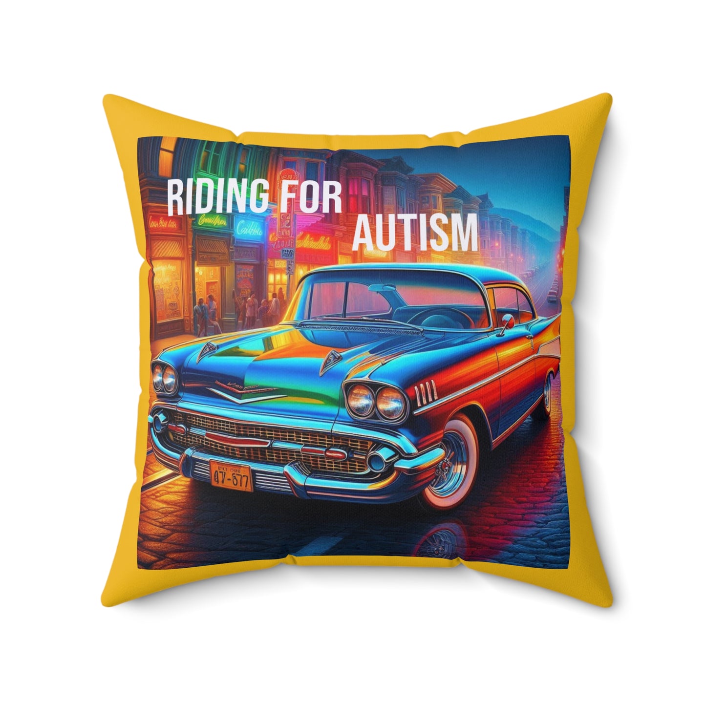 GB's Classic Car Polyester Square Pillow