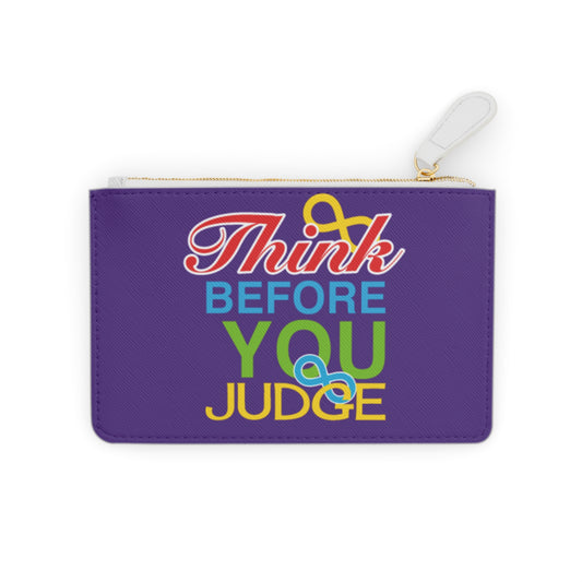 Think Before You Judge Purple Mini Clutch Bag